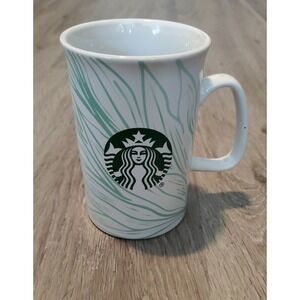2020 Starbucks Mug Green White Leaves Logo 11 Oz